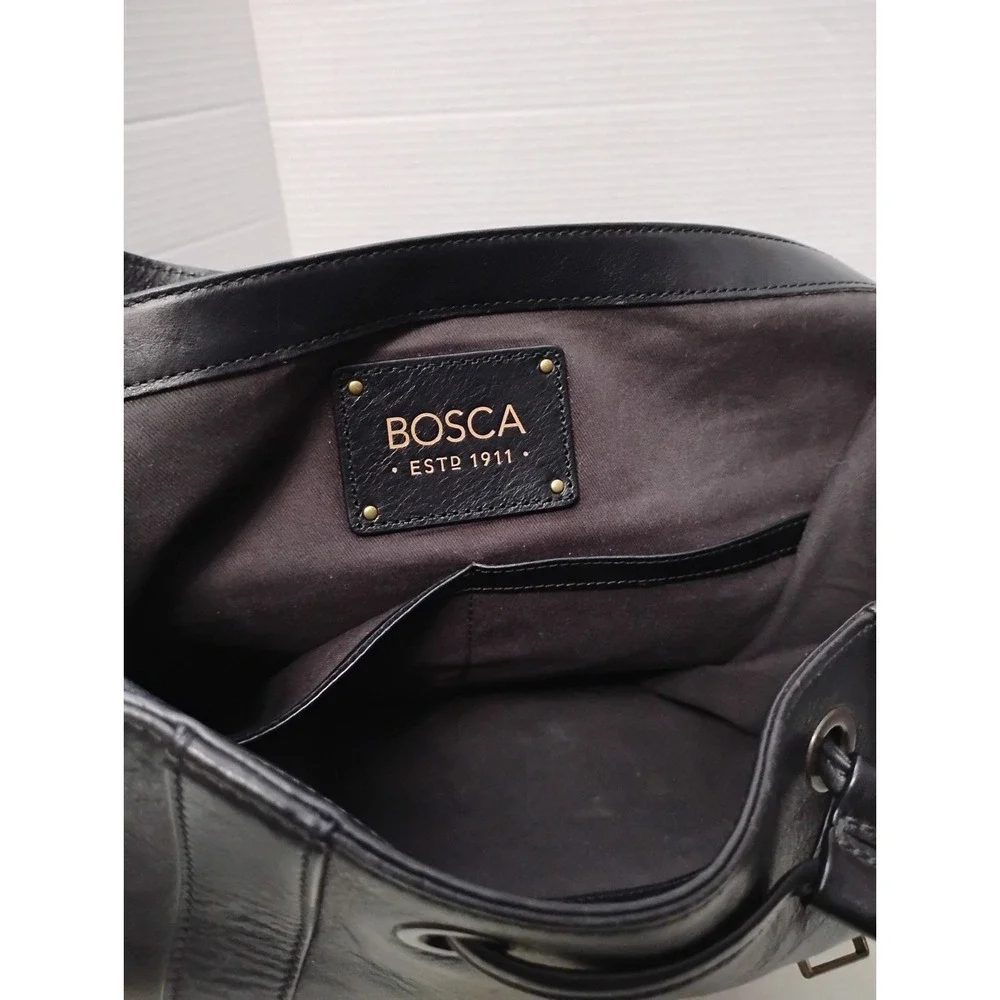 Bosca Luggage Black Leather Carry On Backpack Bag Laptop Case Italian Luxe VTG?